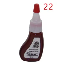 Бордовый цвет Профессиональные татуировки перманентный макияж Пигмент 10 мл/бутылка косметические чернила для татуировки краски бровей губ 5 шт