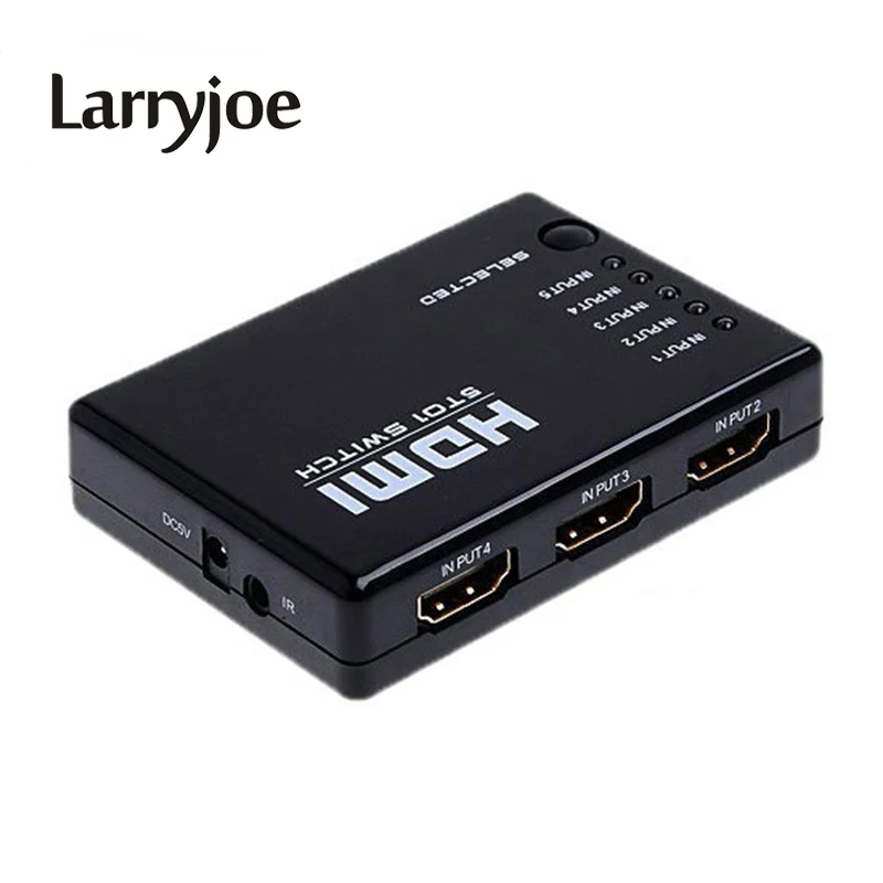 

Larryjoe 1Set Mini 5 Port 1080P Video HDMI Switch Switcher HDMI Splitter with IR Remote splitter box for HDTV PS3 DVD
