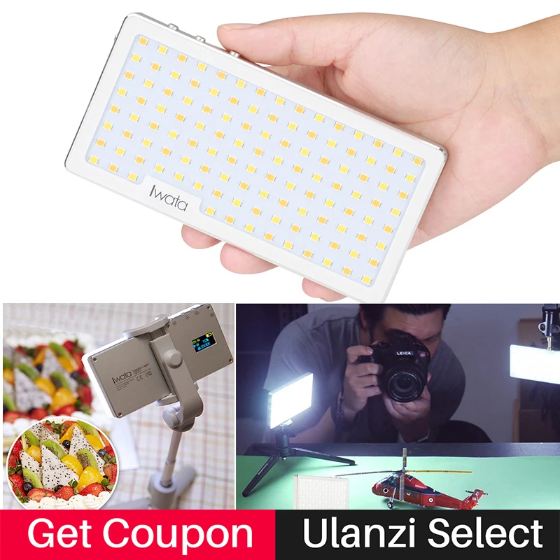 

Ulanzi Iwata Ultra Thin Dimmable LED Video Light USB Built-in Battery Photo Studio Fill Lighting 3000-5500K for DSLR Cameras