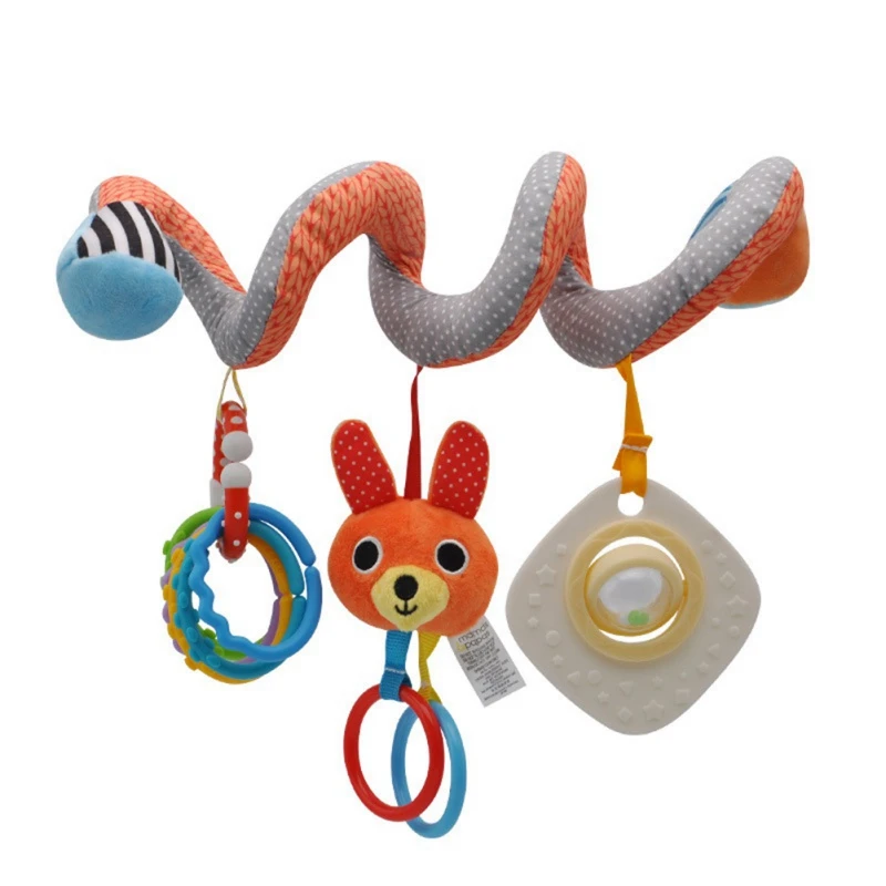 Новая детская подвесная игрушка кольцо животное погремушка Колыбель подвесная для детской коляски игрушки Прорезыватель Мягкая кукла - Цвет: R