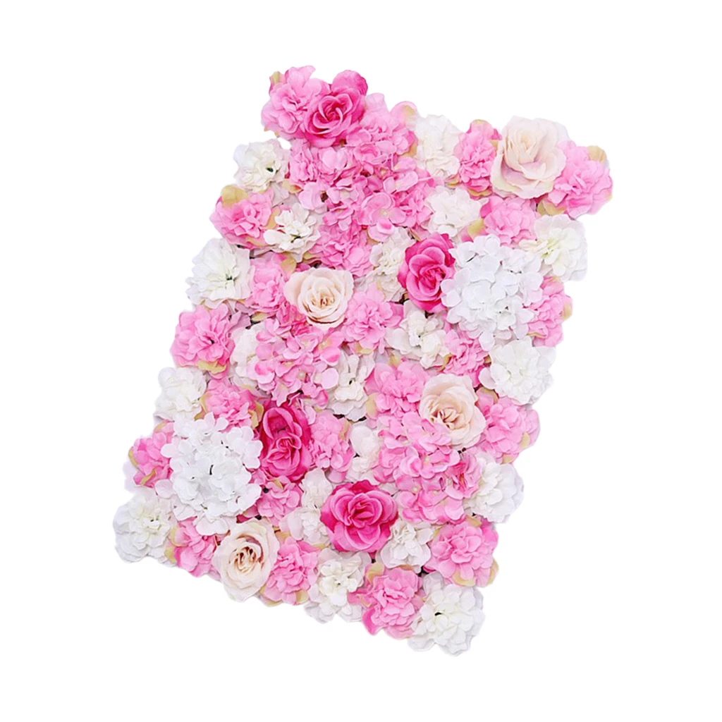 Artificial Flower Panels Wall Hanging Ornaments for Wedding Decor Hot Pink