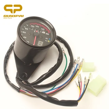 

1pc Refit Motorcycle LED Odometer Speedmeter Meter Instrument LED Backlight Speed Retro Black with 5 Gear for Harley Ironhorse