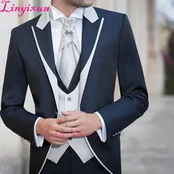 Linyixun Последние Пальто Пант Дизайн свадебные мужской костюм из 3 предметов (куртка + брюки + жилет) жених выпускного вечера Masculino Trajes De Hombre