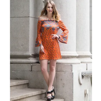 

Dress 20 colors Summer Sexy Neckline printing Party Dresses 2017 Applique Ruffle Stylish Molding Dress