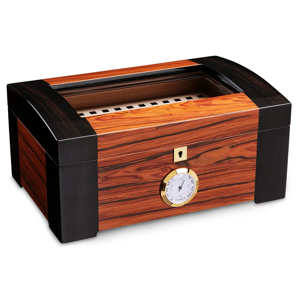 Desktop Cedar Wood Lined Cigar Humidor Storage Case Box Humidifier Hygrometer 