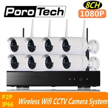 1080P 500 м Каскадный режим cctv комплекты 8CH Беспроводной NVR комплект открытый Крытый IP видео безопасности CCTV камера P2P wifi система видеонаблюдения