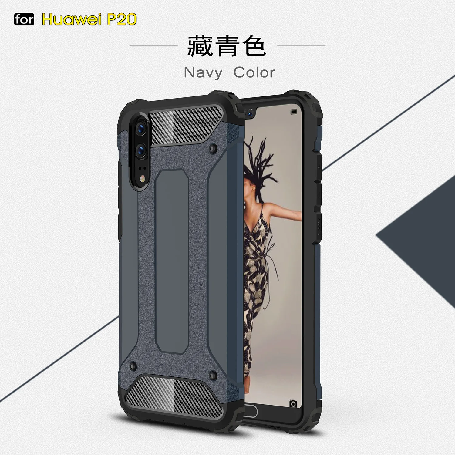 

Phone case Huawei P20 Case Huawei P 20 Cover Anti-knock Soft Silicone + Hard Plastic Case For Huawei P20 Capa