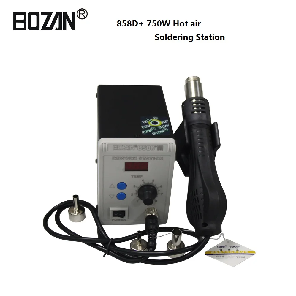 750 Вт 858D + ESD светодиодная цифровая паяльная станция пистолет для горячего воздуха