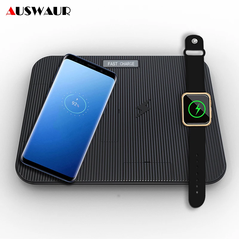 3 In 1 QI Fast Wireless Charger for iPhone 8 Plus X XR XS MAX Fast Charging Wireless Charger for Apple Watch iWatch 1 2 3 4
