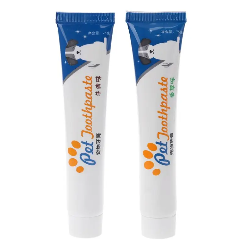 

Dog Healthy Edible Toothpaste Small Dog Cats Mouth And Teeth Cleaning And Care Supplies Vanilla And Beef 2 Taste Pet Accessories