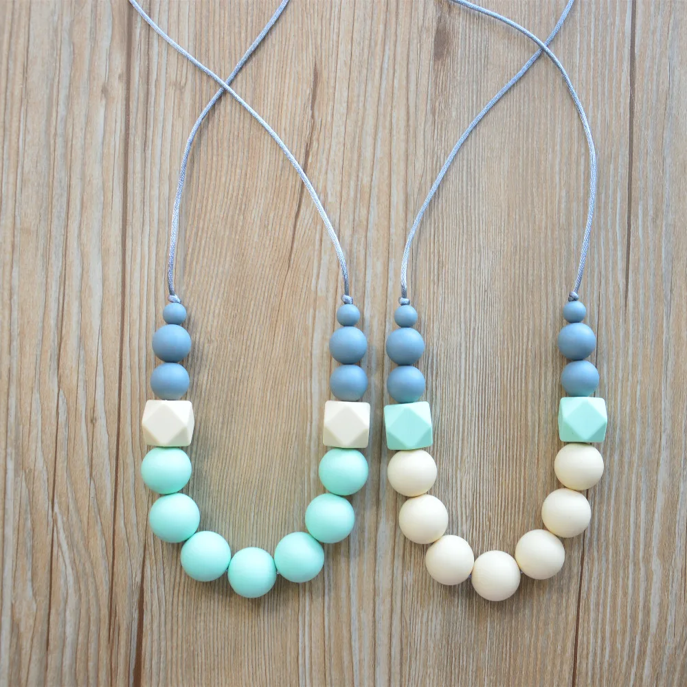 Silicone Teething Necklace 5PCS Baby Teether Nursing necklace Safe