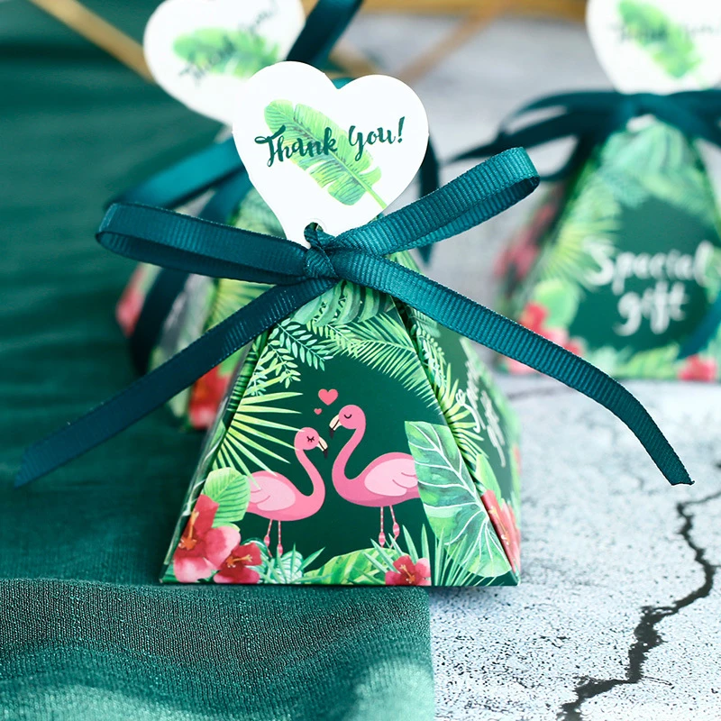 100 шт Фламинго коробка конфет подарок для свадьбы помолвка юбилей джунгли день рождения Свадебный душ подарок Стол Центральные элементы