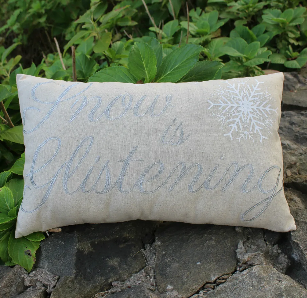 VEZO HOME embroidered christmas wish letters linen sofa home decorative