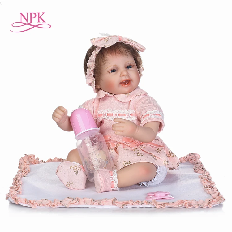 

NPK 2017 NEW hot sale lifelike reborn baby doll with Pink suit wholesale baby dolls fashion doll Christmas gift