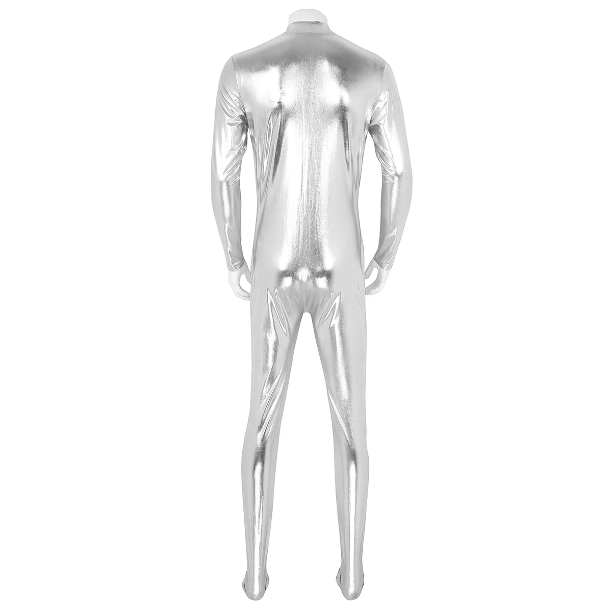 TiaoBug Men Stretchy Long Sleeves Full Body Jumpsuit Stage Performance Dance Costumes Ballet Gymnastics Leotard Unitards Overall mens dancewear