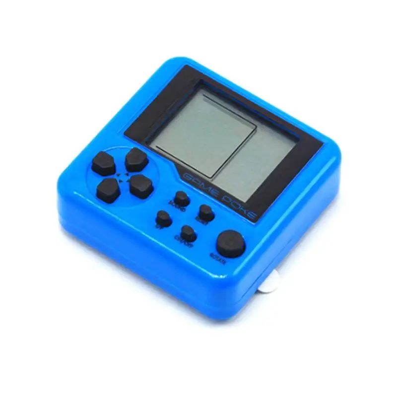 ABS Classic Games Child Tetris Pocket Game Consoles Portable Mini Electronic Pet Games Machine Tetris Brick Gaming Keychain Toys