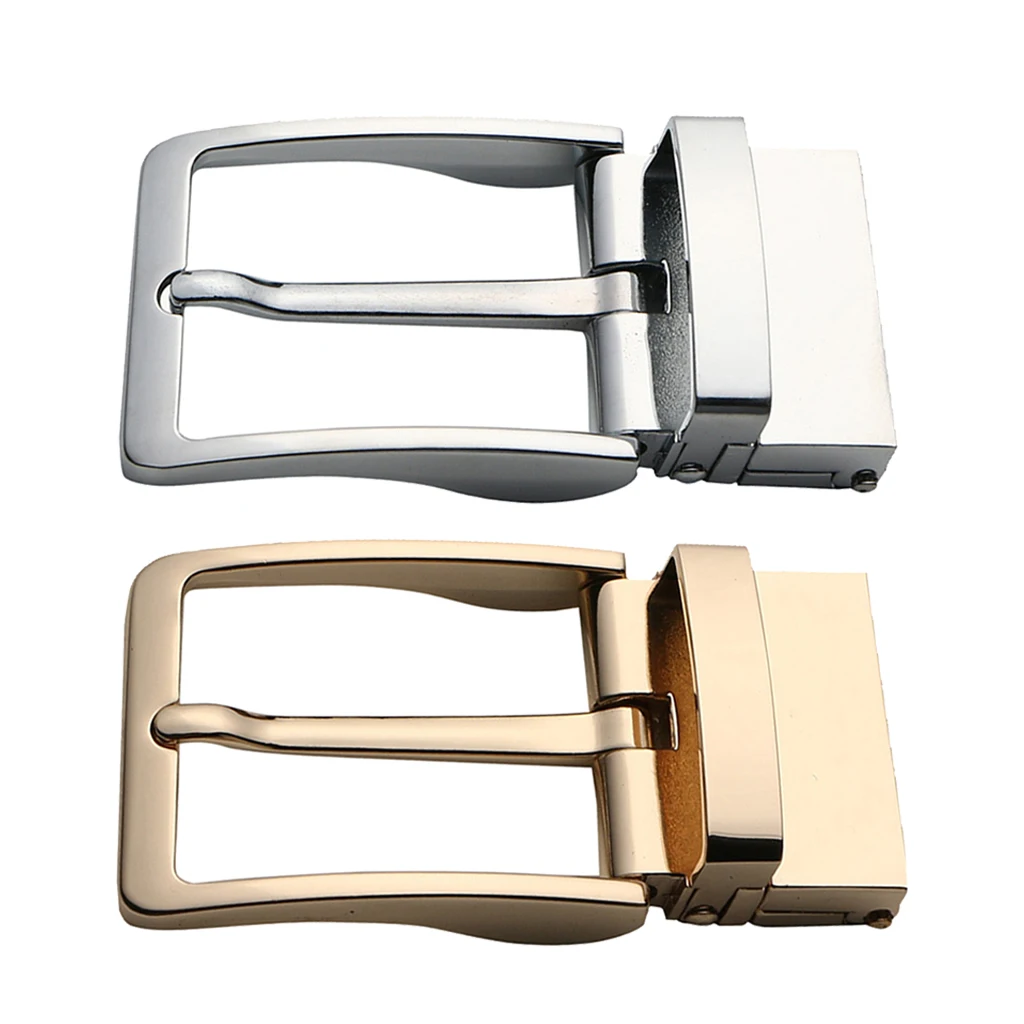 2 Pieces Stylish Alloy Reversible Belt Buckle Single Prong Rectangular Leather Belt Buckle