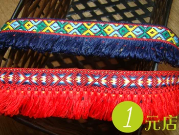 

3.0-3.4cm nations style tassel ribbon lace, ethnic style tassel ribbon lace, xery13121 guitar strap ribbon