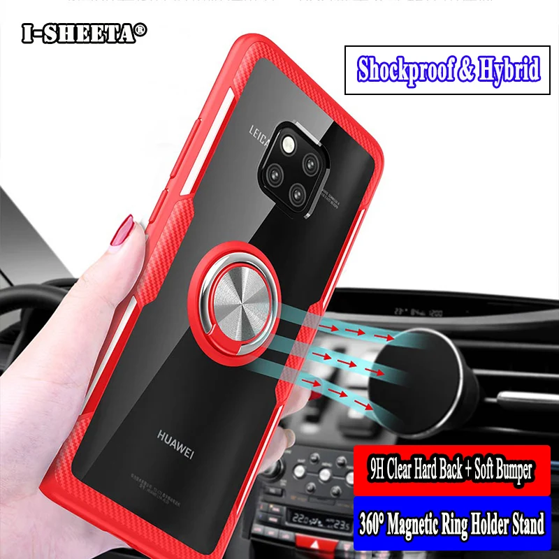 Hybrid Case For Huawei Mate 9 10 Pro 10Pro 360 Metal Magnetic Finger Ring Holder Stand Soft TPU Bumper Clear Hard PC Back Cover |