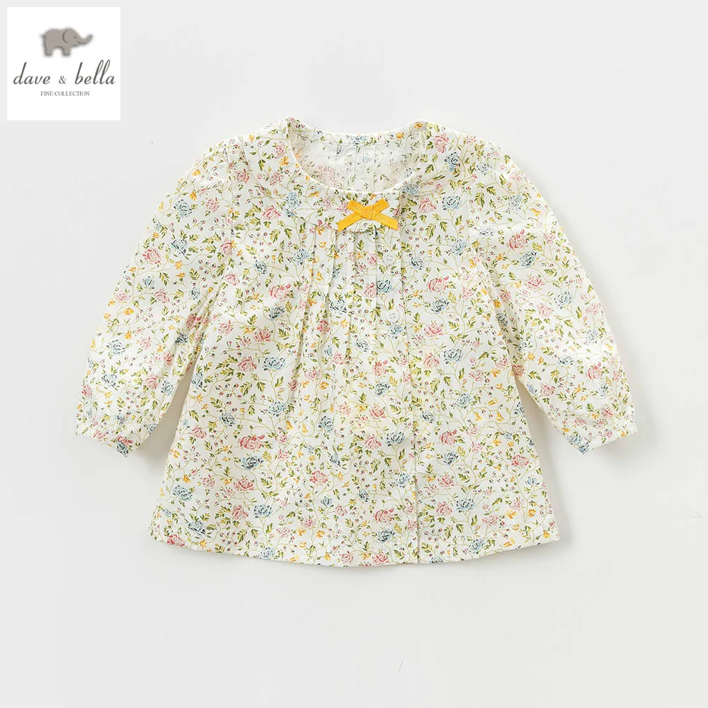 Db4034 Дэйв Белла для маленьких девочек линии топы с цветочным принтом Блузки