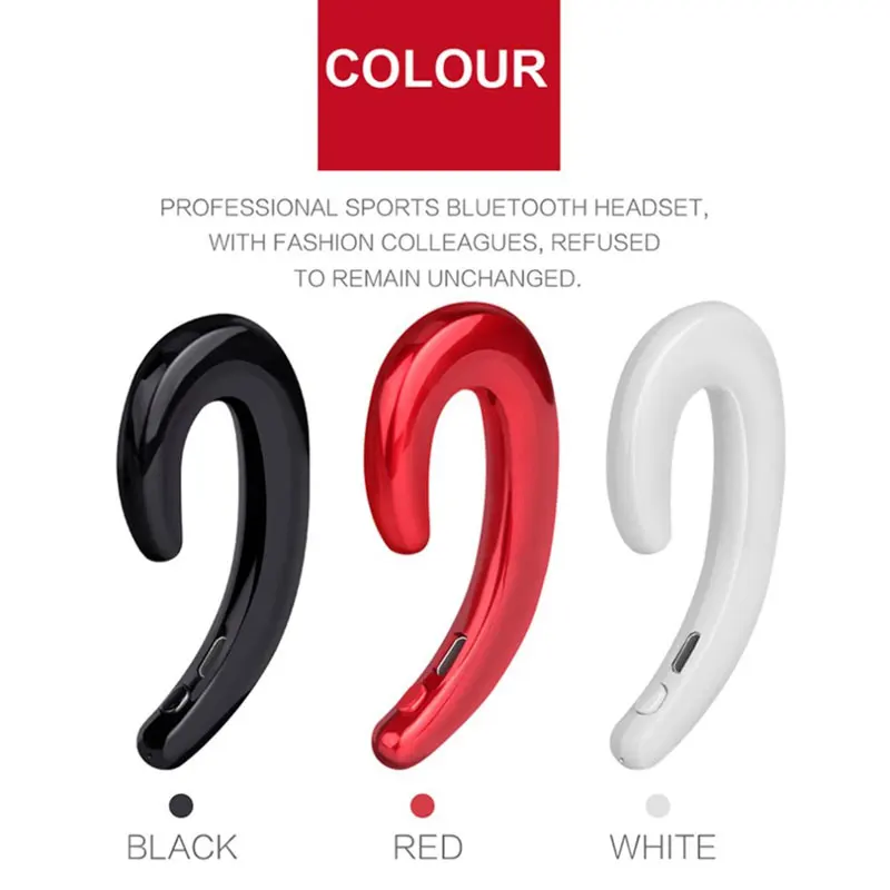 Bluetooth 4 1 Wireless Headset Bone Conduction Headphones With Mic Hands free Noise Canceling Sport Earphone For Phone
