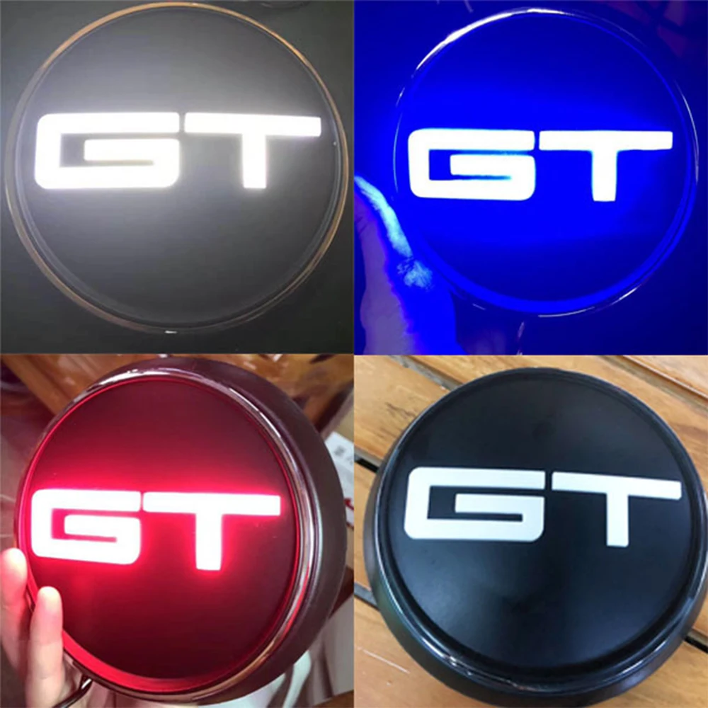 

1pc New Car Styling 3 Colour LED Light Red Blue Black for ford Mustang GT Body Emblem Sticker Front Grill badge