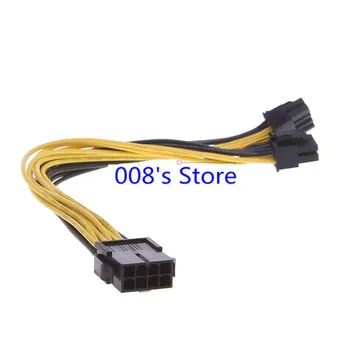 

New 25CM PC Power Supply Cable CPU Molex 8 Pin to 2 PCI-e 8 (6+2) Pin 18AWG Express Graphics Card Connectors Interna Splitters