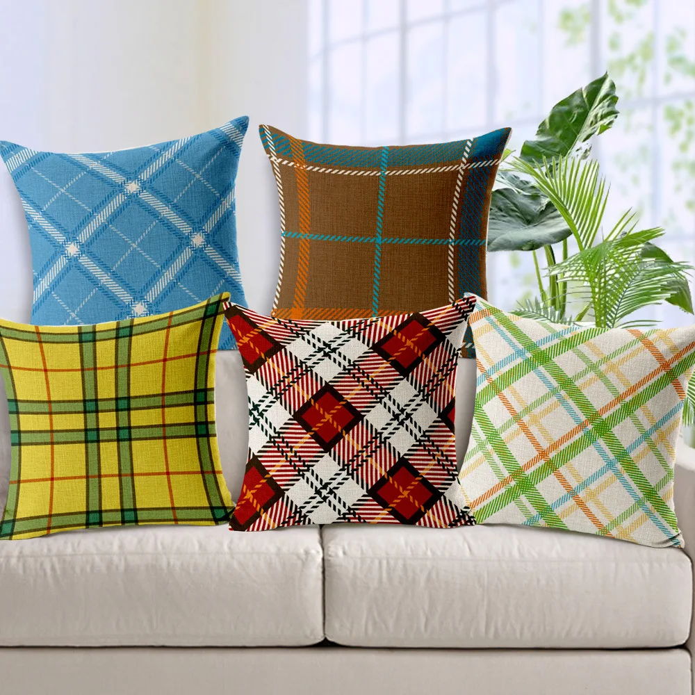Check Pillow Cases 45*45 Fashion Home Decorative Throw Pillow Covers
