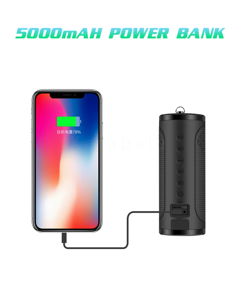 12 Вт супер бас открытый автомобильный Велосипед Bluetooth динамик 5000 мАч power Bank портативная 3D Беспроводная стереоколонка с микрофоном Светодиодная лампа