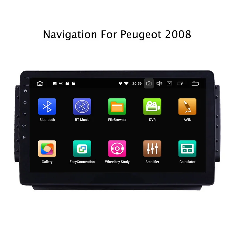 Perfect 9inch 4G RAM 64G ROM Octa Core Android 9.0 Car DVD GPS Navigation For Peugeot 2008 Car Radio Stereo 4