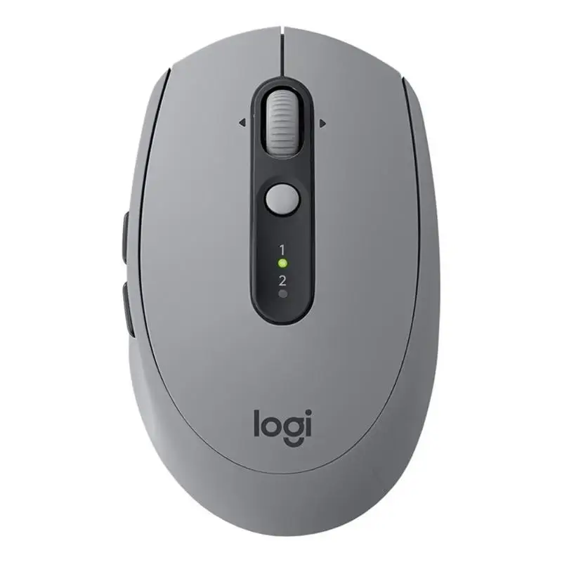 Беспроводная Bluetooth мышь logitech M590, бесшумная оптическая мышь, двухрежимный нано-приемник, мышь для дома и офиса, для ПК и компьютера - Цвет: Серый