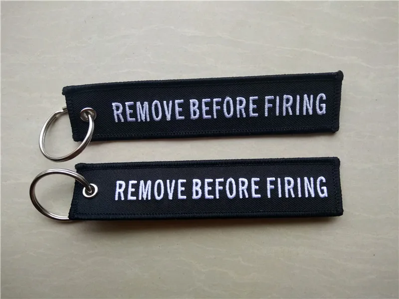 

Remove Before Firing Warning Keyring Keychain