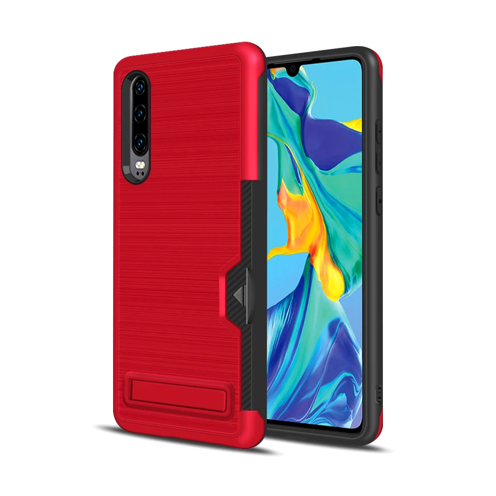 Huawei P30 армированная накладка на заднюю панель huawei P30 ELE-L09 ELE-L29 держатель для карт с подставкой Чехол-бампер P30 ELE-L09 ELE-L29 рисунок Материал Funda