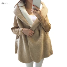 Новая женская верхняя одежда осень г. большой двор свободные женские куртки трикотажные длинный рукав, с капюшоном кашемировая куртка OK887