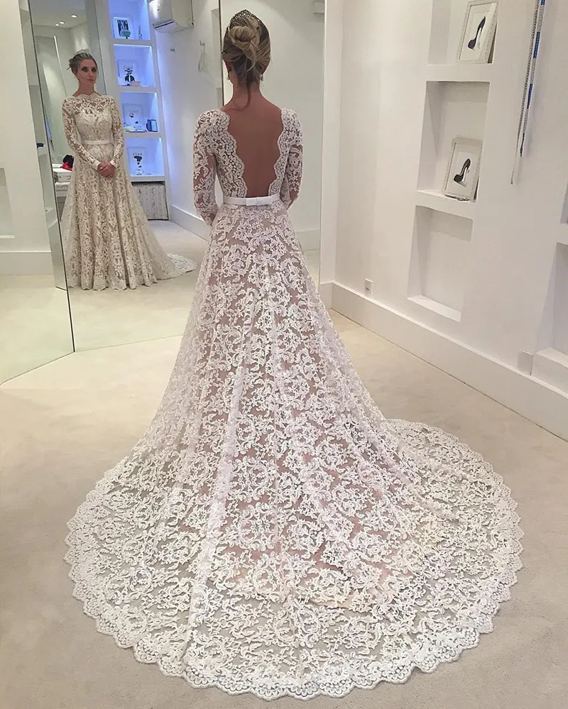 Robe De Soiree, кружевное платье с длинными рукавами, арабское кружевное платье с глубоким вырезом, с открытой спиной, свадебное платье с поясом, на заказ