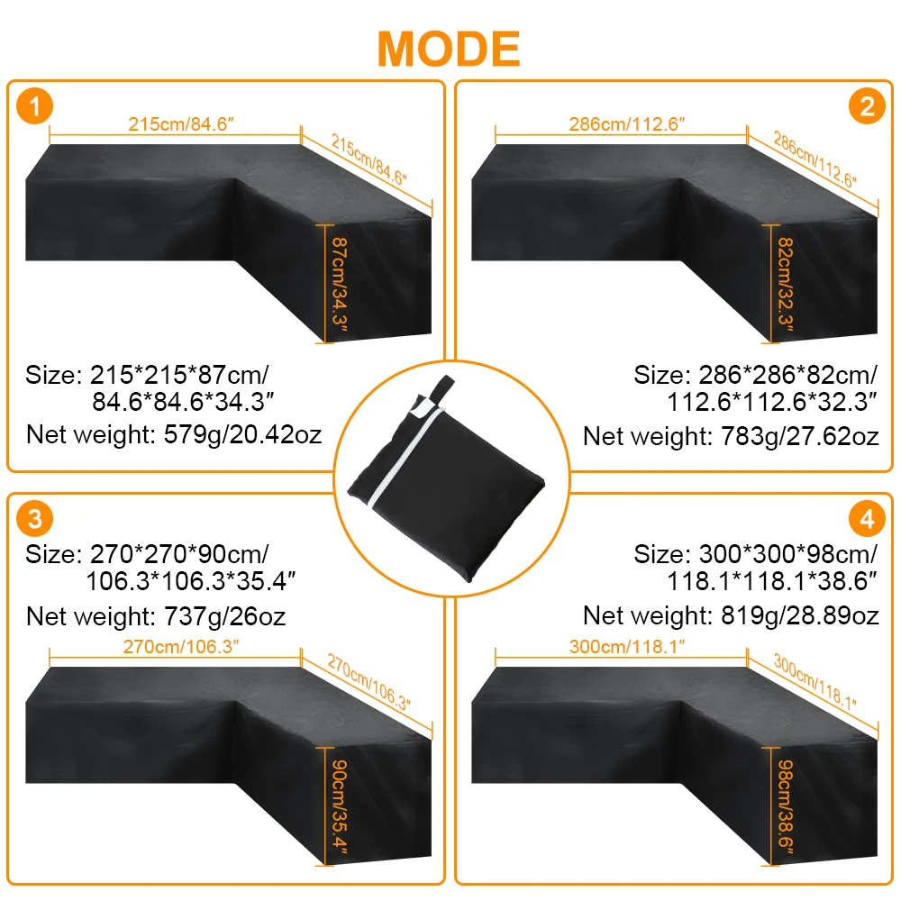 Угловая уличная Крышка для дивана садовая угловая мебель из ротанга V Форма Водонепроницаемый набор для защиты дивана универсальные пылезащитные чехлы