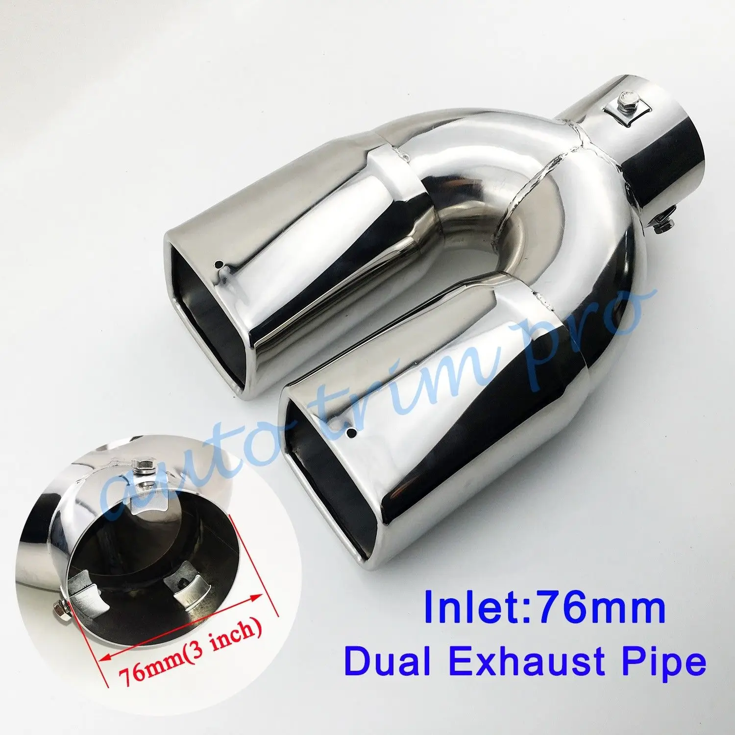 Universal 3 Inch 76mm Diameter Rear Muffler Exhaust Throat Tailpipe