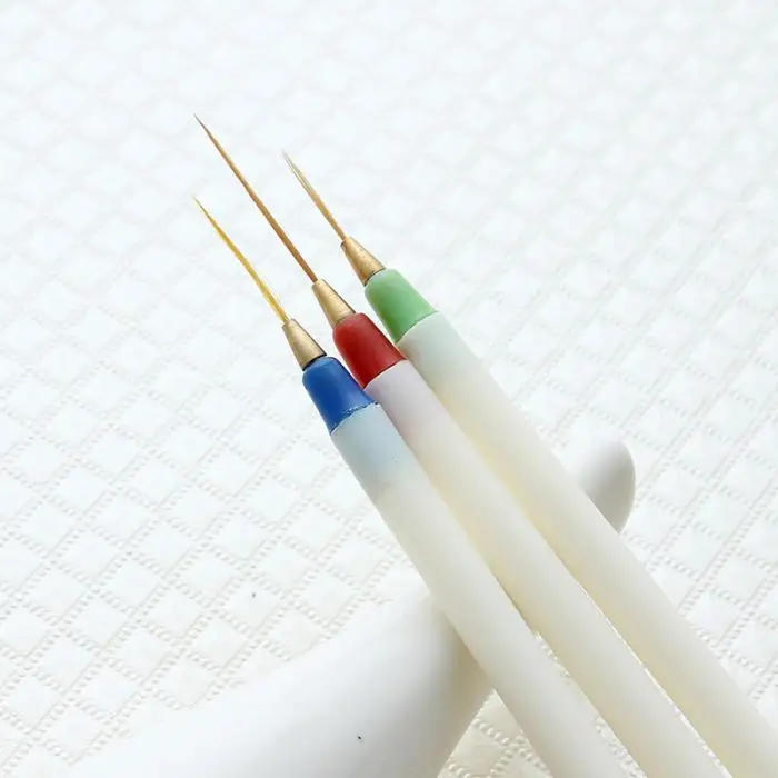 3 шт ногтей DIY Pull Line Ручка Рисование нанесение полос пластиковые супертонкая кисть набор инструментов 998