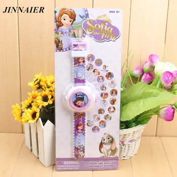 

10pcs/lot wholesales hot sales 20/24 pattern projection watch 3D cartoon Sophia girls kids LED digital silicone Clock wristwatch