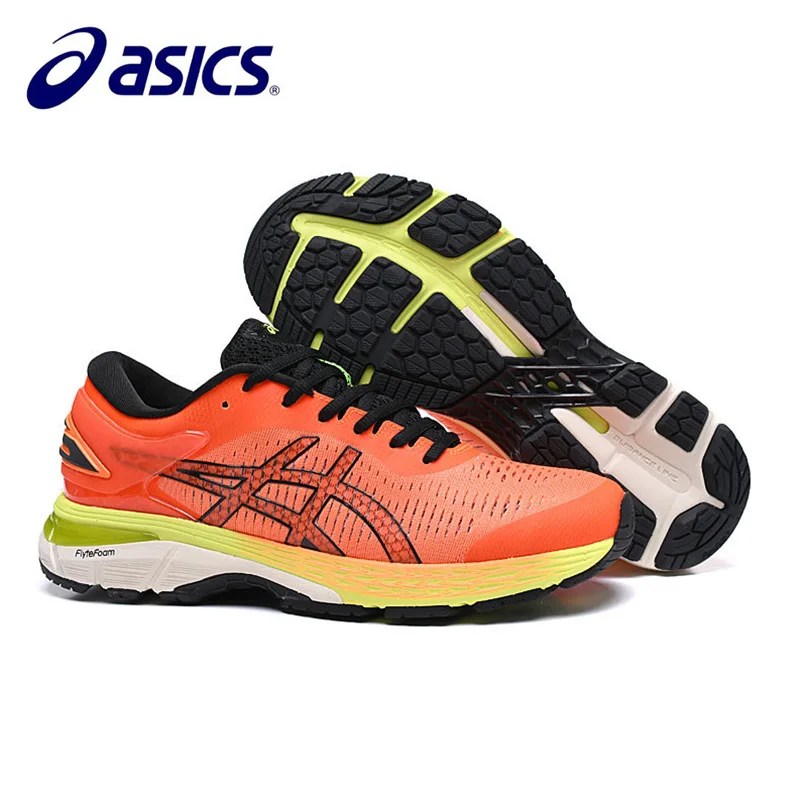 Оранжевый Горячая Распродажа ASICS Gel Kayano 25 мужские кроссовки обувь s спортивная обувь для бега европейский размер 40,5-45 - Цвет: Оранжевый