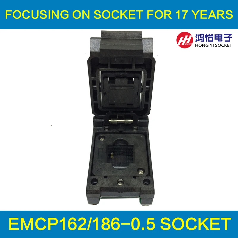 

eMCP162 to DIP48 IC Test Socket , for BGA162 BGA186 testing, Chip Size 11.5*13mm, Clamshell Programmer For Data Recovery