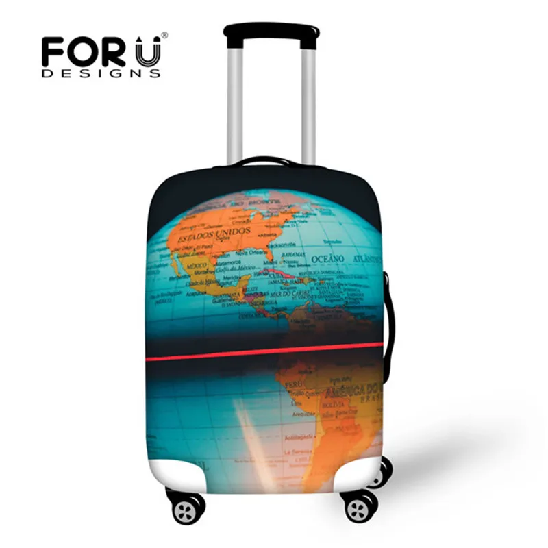 H5863 FORUDESIGNS/Аксессуары для путешествий с 3D картой, Защитные чехлы для багажа, чехол для 18-30 дюймов, плотный эластичный чехол для защиты от пыли и дождя - Цвет: H5863