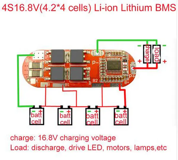 Зарядное устройство для литий ионных полимерных батарей BMS 18650| |