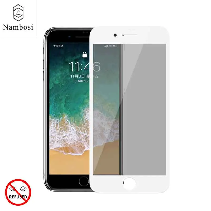 

Privacy screen protector tempered glass for iPhone 7 6 6S 6 Plus 7 Plus anti peeping glass Nambosi real 3D full coverage
