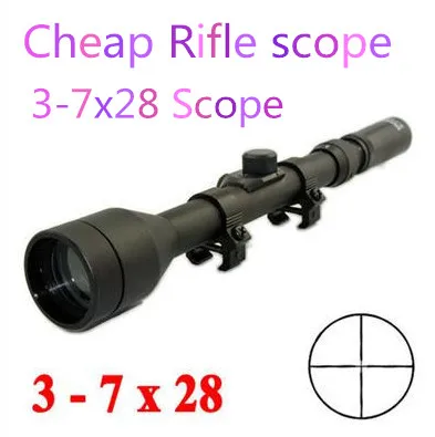 

Free Riflescope 3-7X28 Air Soft Scope Hunting Rifle scope With Free Mounts & Lens Caps Crosshair Outdoor Airsoft