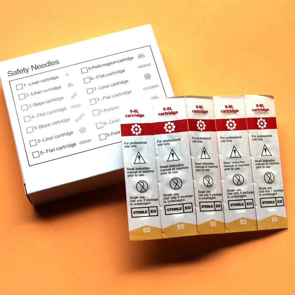 50pcs/box Sterilized Cartridge Needles 600D G 9RL Eyebrow Tattoo