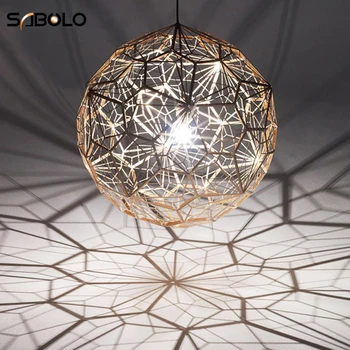 

Pendant Lamp E27 Craft Cord Pendant Light Modern Stainless Steel Ball Pendant Lamp Lighting Fixture Cafe Bar Loft Pendant Lights
