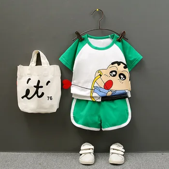 

Cute cartoon boutique baby girl boy summer soft cotton raglan shirt short clothing