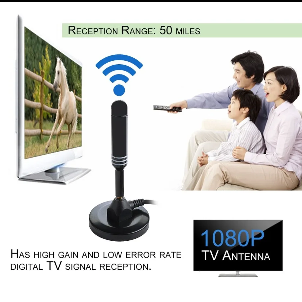 

1080P 50 Miles Range High Gain HDTV Antenna TV Antenna Indoor Signal Receiver Aerial Booster Televison Receivers