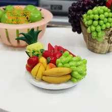 Игрушки 1:12 кукольный домик миниатюрные кухонные аксессуары Ананас Фруктовая тарелка арбуз фрукты